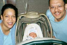 Cesar Jr, wife Milagros and new son Matthew Limjoco 2001