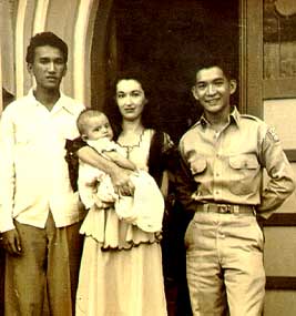 Tito Braulio de Villa, Randy, and mom Helen Belflower Limjoco - Batangas 1948