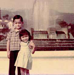 left: Randy & Diana; Taken in front of the Griffith Park Fountain, on Los Feliz Bl., Los Angeles, 1952